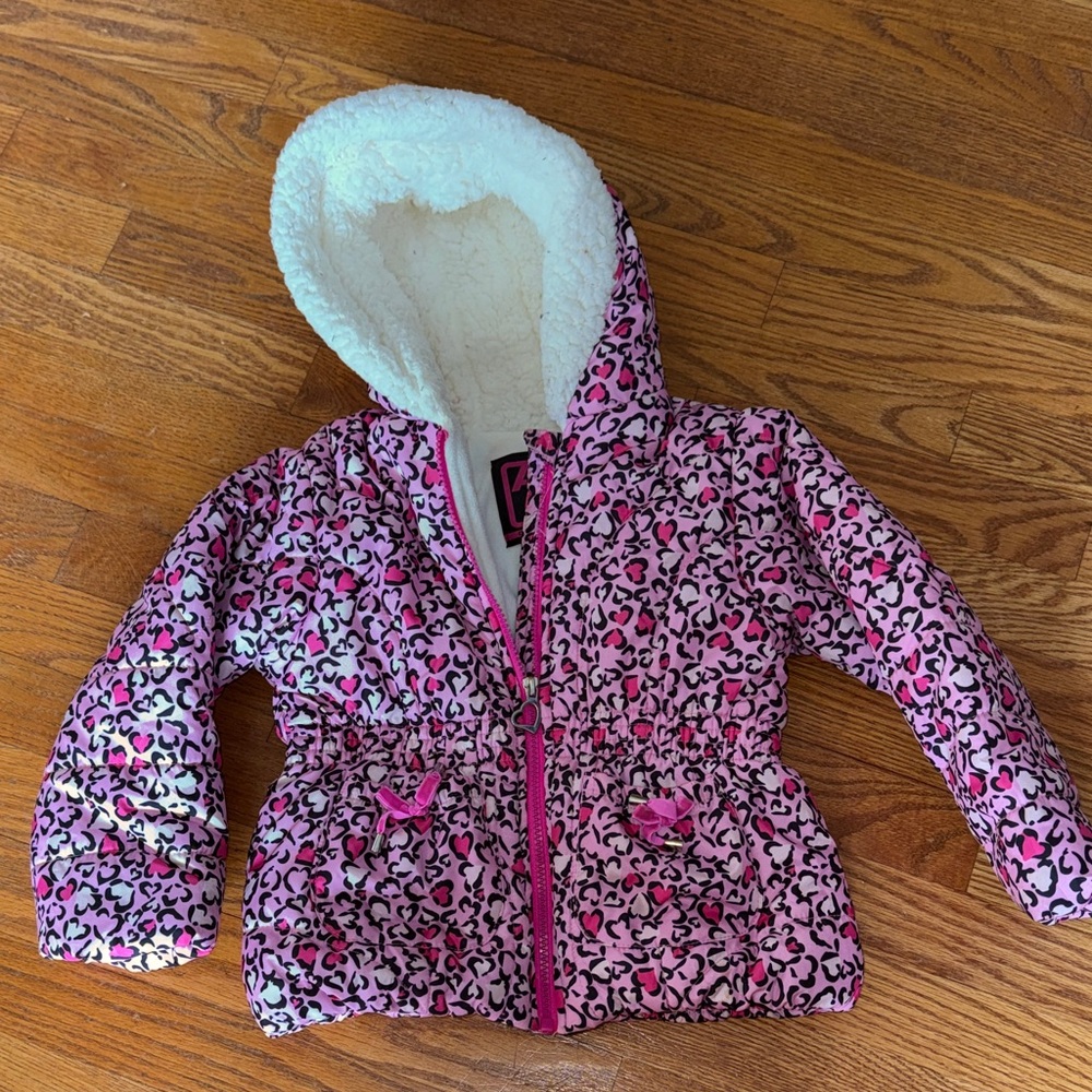 Pink Leopard Print Hooded Jacket